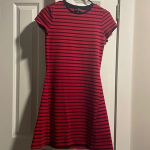The Limited red/navy striped t-shirt dress
